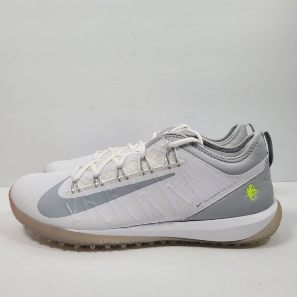 Nike Alpha Huarache 7 Pro TF Lax Men's White Gray Shoes CJ0235-101 US Sz 13 NWB - Picture 4 of 9